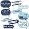 Big Dot of Happiness Funny Blue and Silver - Hello Little One - Boy Baby Shower Photo Booth Props Kit - 10 Piece